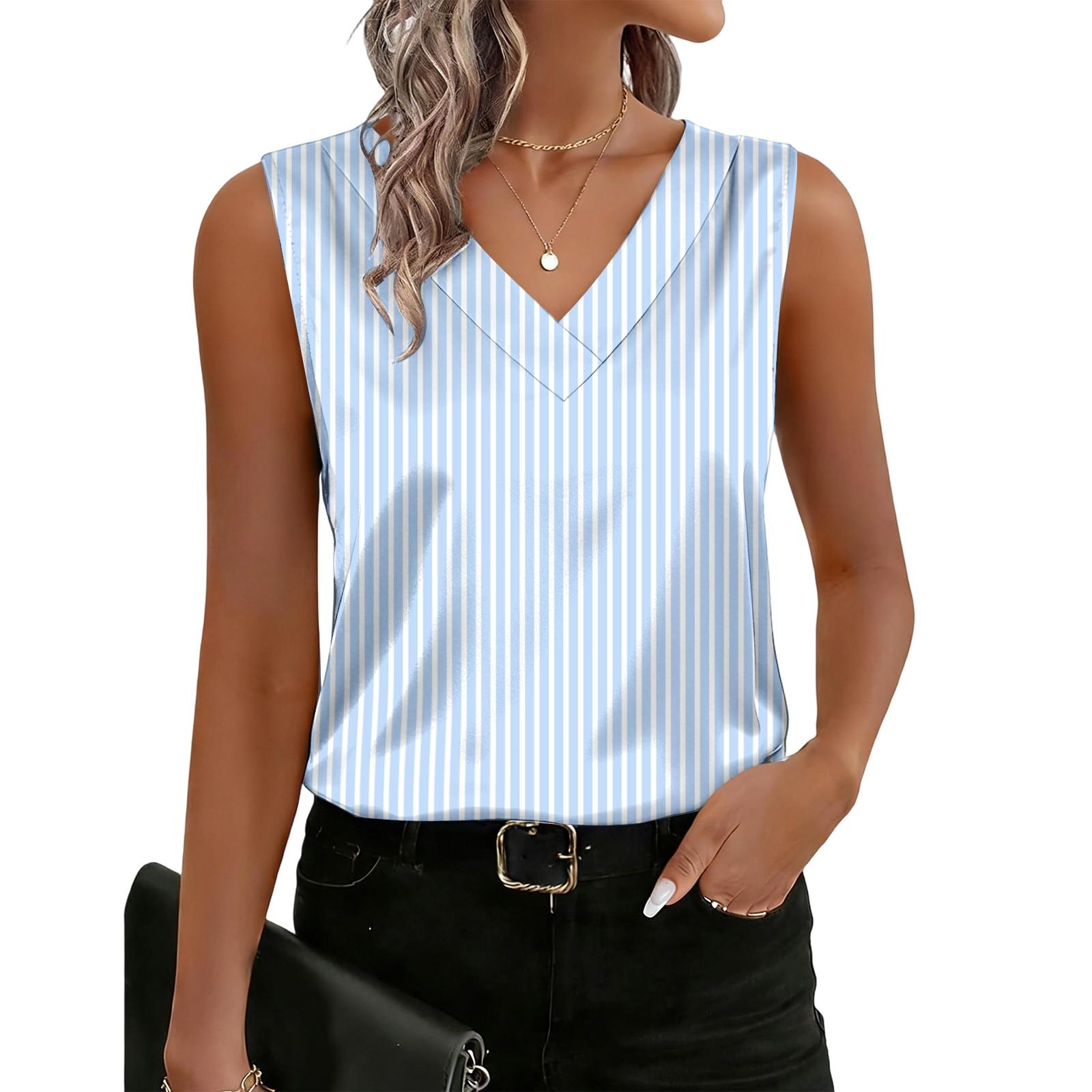 Women’s Sleeveless V Neck Striped Tank Top Casual Loose Fit Lightweight Pullover Blouse for Daily Wear Office School S синий
Women’s Sleeveless V Neck Striped Tank Top Casual Loose Fit Lightweight Pullover Blouse for Daily Wear Office School S синий