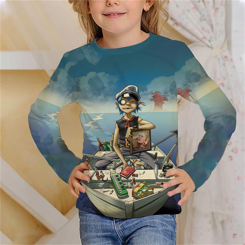 Весняно-осінні футболки з круглим вирізом та 3D-принтом рок-гурту Gorillaz, модні повсякденні дитячі футболки з довгим рукавом для дівчаток 130
Весняно-осінні футболки з круглим вирізом та 3D-принтом рок-гурту Gorillaz, модні повсякденні дитячі футболки з довгим рукавом для дівчаток 130