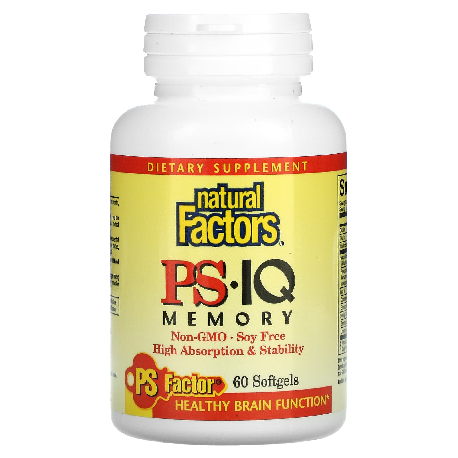 Natural Factors, PS - IQ Memory, 60 м яких капсул
Natural Factors, PS - IQ Memory, 60 м яких капсул