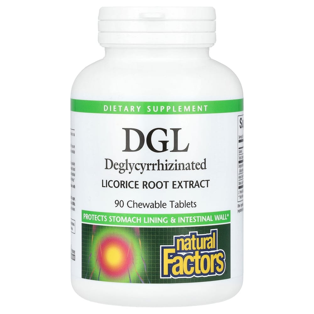 Natural Factors DGL Deglycyrrhizinated Licorice Root Extract Chewable Tablets, 90 Count 90 pcs - 1 ea
Natural Factors DGL Deglycyrrhizinated Licorice Root Extract Chewable Tablets, 90 Count 90 pcs - 1 ea