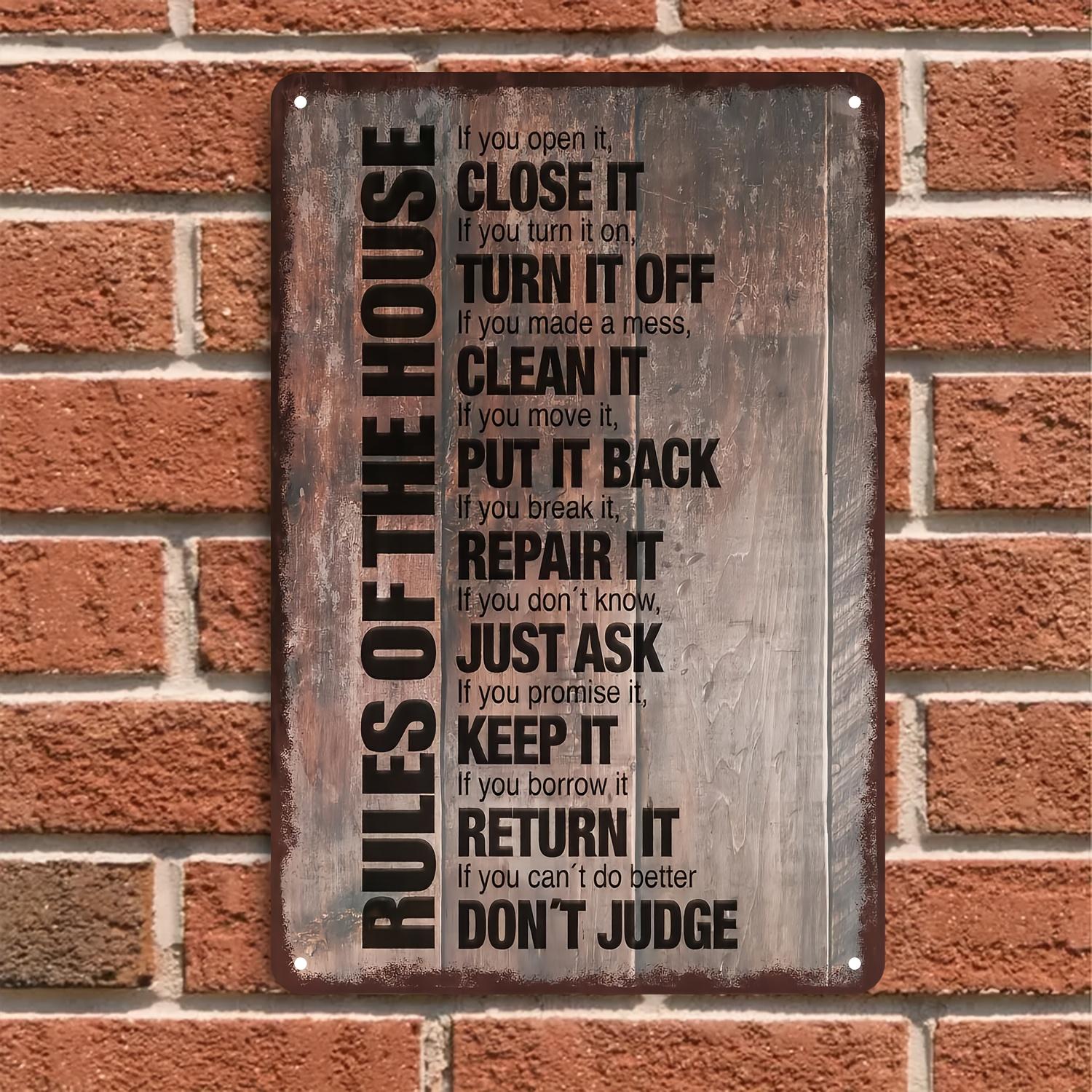 Vintage House Rules Metal Sign Rustic Iron Wall Decor with PreDrilled Holes WeatherResistant for Home for Man Cave Ga 20x30cm
Vintage House Rules Metal Sign Rustic Iron Wall Decor with PreDrilled Holes WeatherResistant for Home for Man Cave Ga 20x30cm