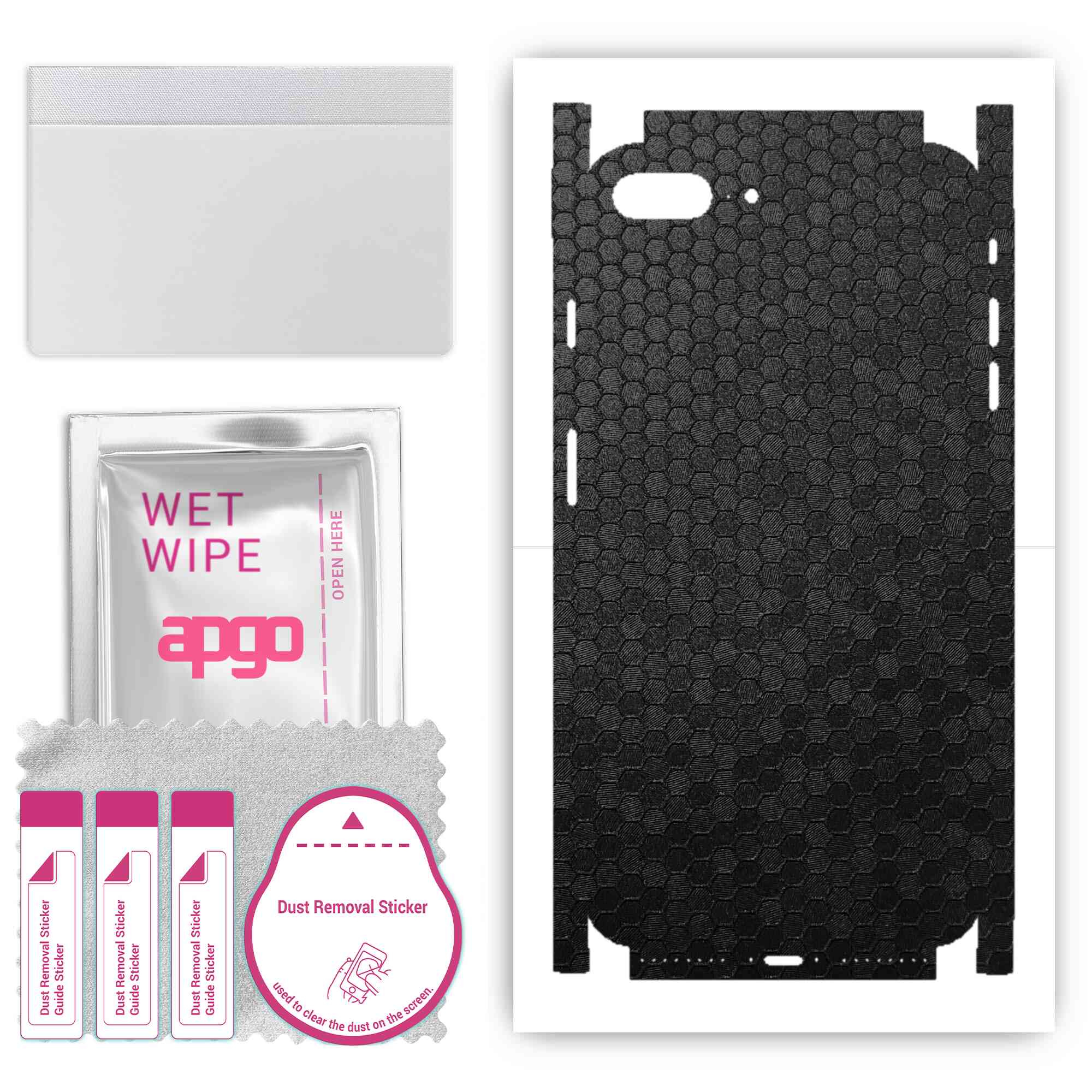 Apgo Protective Skin Sticker for the back+sides compatible with Apple iPhone 7 Plus, Full Wrap Film, Foil, Vinyl - Pattern Black Honeycomb
Apgo Protective Skin Sticker for the back+sides compatible with Apple iPhone 7 Plus, Full Wrap Film, Foil, Vinyl - Pattern Black Honeycomb
