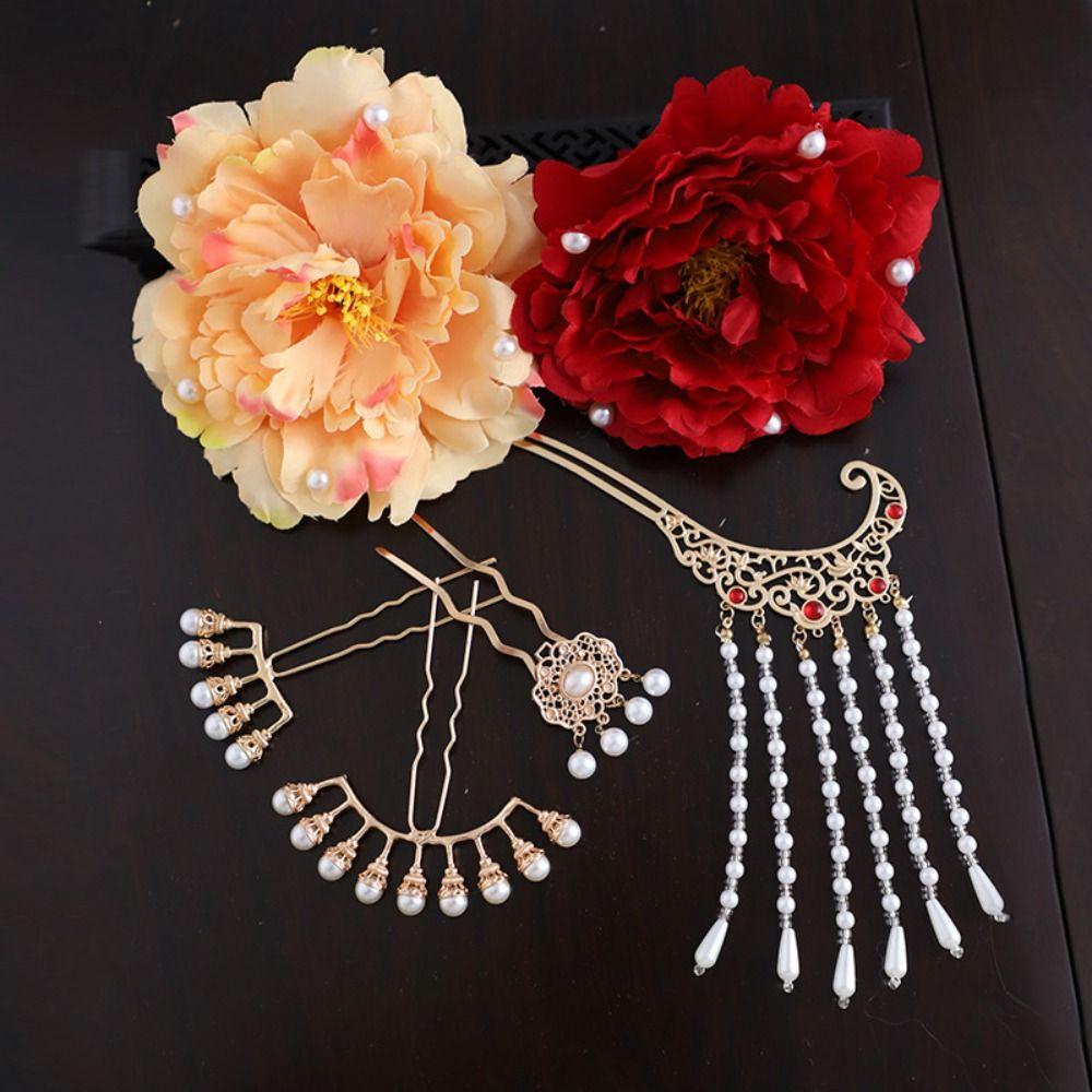 1 Set Chinese Style Tang Dynasty Hairpin Pearl Flower Hair Comb Cheongsam Accessories Style2
1 Set Chinese Style Tang Dynasty Hairpin Pearl Flower Hair Comb Cheongsam Accessories Style2