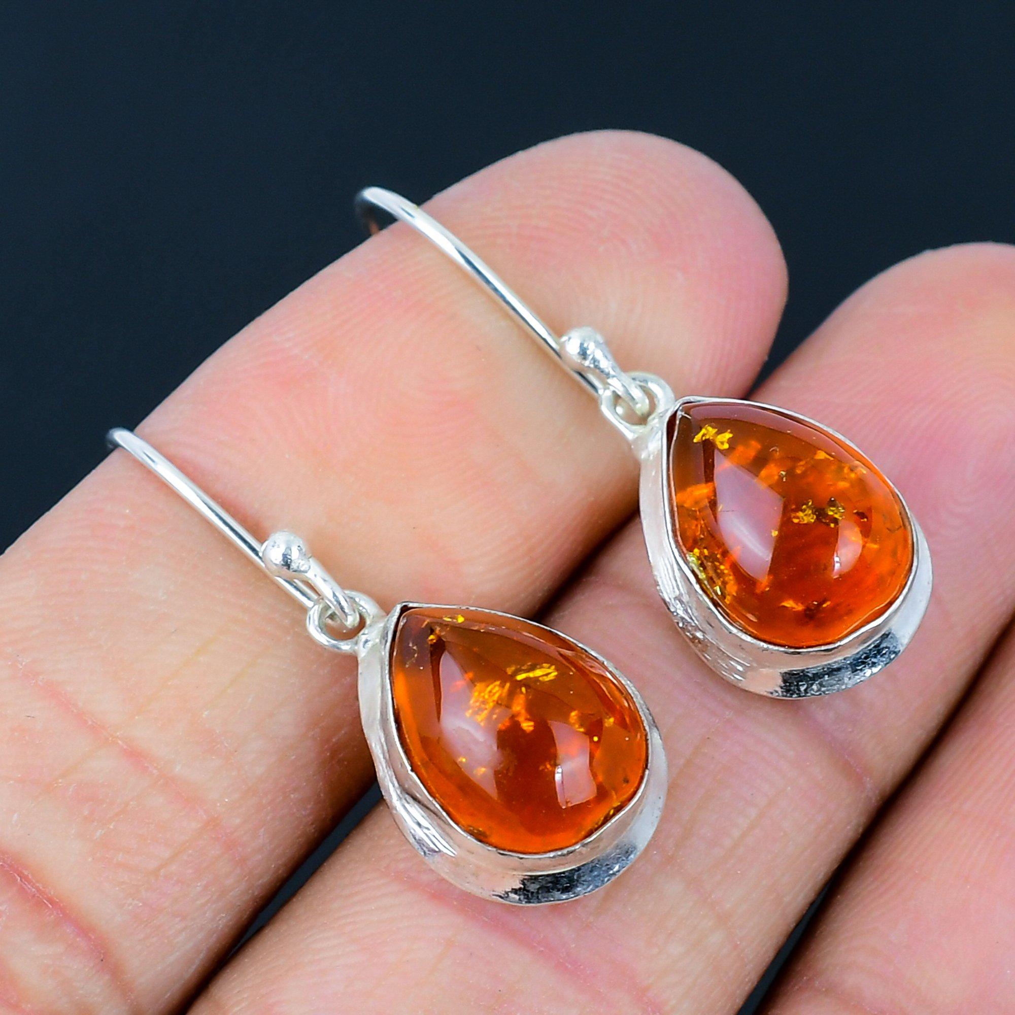 Ювелирные серьги ручной работы из стерлингового серебра 925 пробы с балтийским янтарем 1,46 дюйма
Ювелирные серьги ручной работы из стерлингового серебра 925 пробы с балтийским янтарем 1,46 дюйма