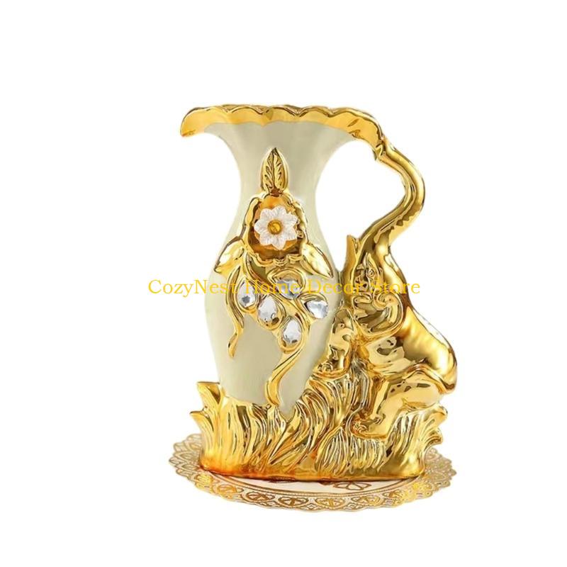 92MF Elegant Ceramic Vases In Elephant Design Flower Arrangement Container Home Table Decors For Living Room Office Or Gift
92MF Elegant Ceramic Vases In Elephant Design Flower Arrangement Container Home Table Decors For Living Room Office Or Gift