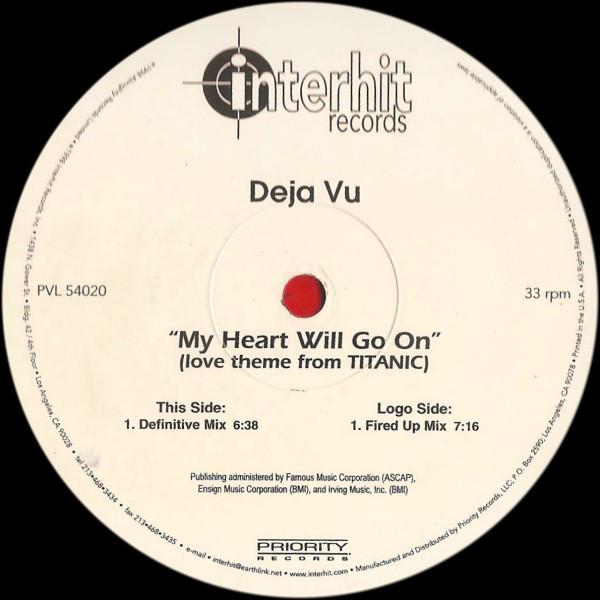 12inch Record DEJA VU - My Heart Will Go On (Love Theme Fro PVL54020 Interhit Record 1998 US Dance & Electronica Used
12inch Record DEJA VU - My Heart Will Go On (Love Theme Fro PVL54020 Interhit Record 1998 US Dance & Electronica Used