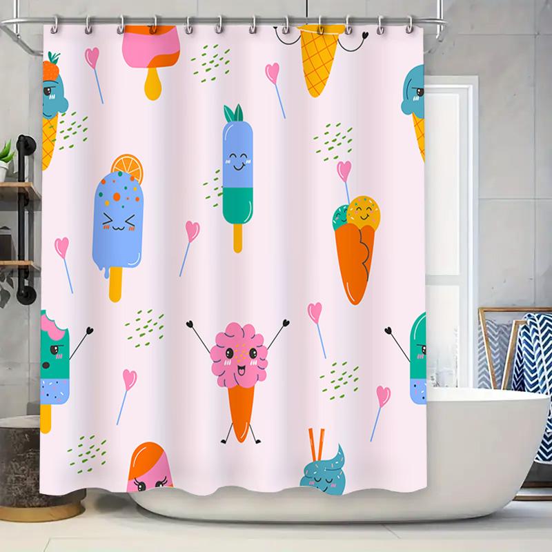 Colorful Ice Cream Shower Curtain Bathroom Decor For Kids Room Polyester Fabric With Printed Design Pink Blue Green Orange Yello W60H190(CM)-1 Pcs
Colorful Ice Cream Shower Curtain Bathroom Decor For Kids Room Polyester Fabric With Printed Design Pink Blue Green Orange Yello W60H190(CM)-1 Pcs