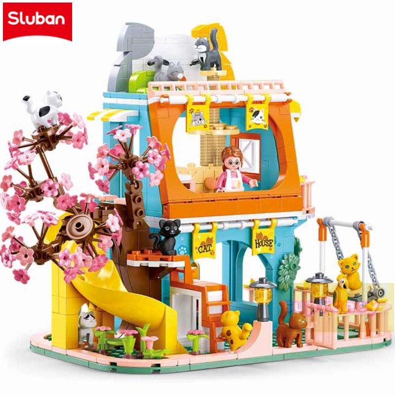 Sluban Girls Construction Blocks Cat Hotel Sakura Tree Villa Cute Pet House Educational Diy Construction Plaything For Kids Birthday Present
Sluban Girls Construction Blocks Cat Hotel Sakura Tree Villa Cute Pet House Educational Diy Construction Plaything For Kids Birthday Present