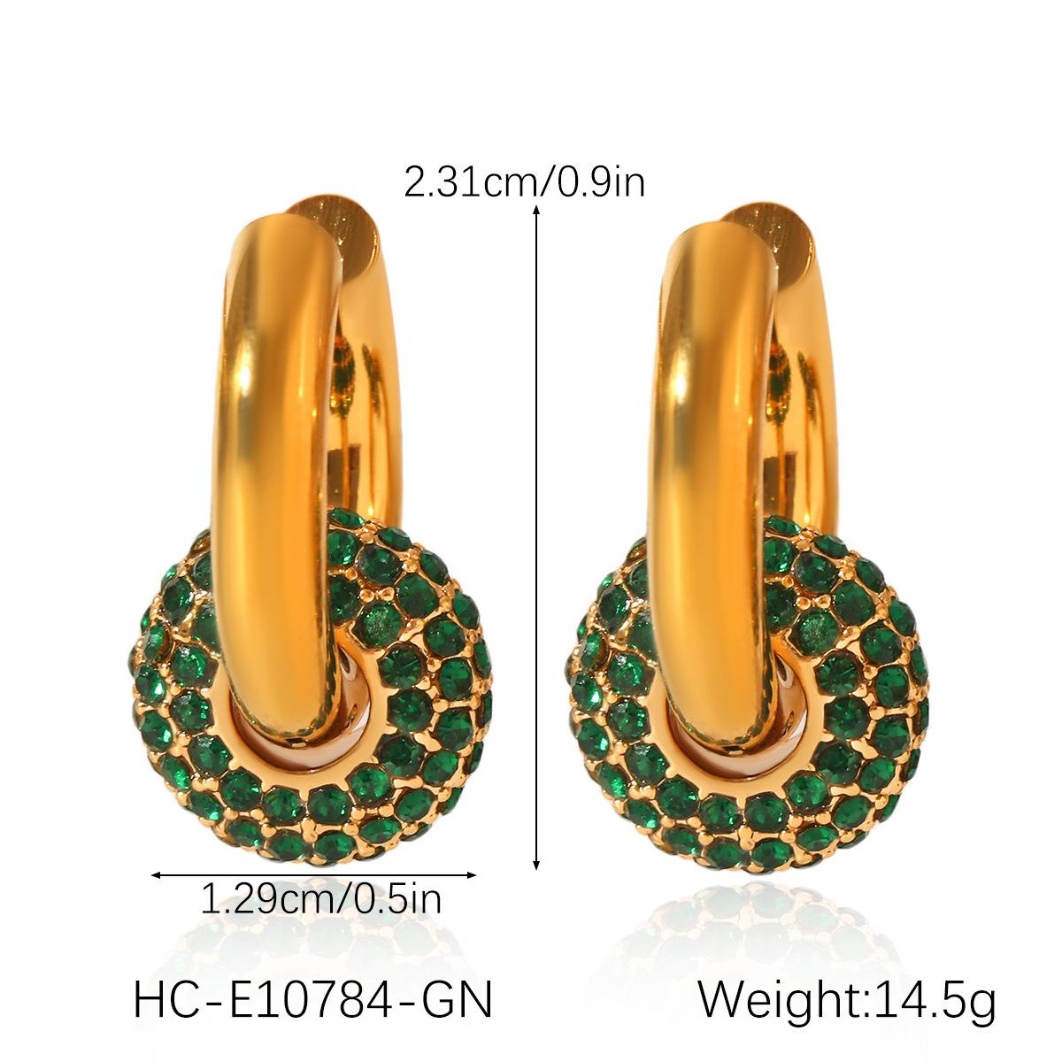 18K Gold Stainless Steel Earrings Zircon Round Hoop Pendant Ear Cuff Women s High-end Ear Jewelry
18K Gold Stainless Steel Earrings Zircon Round Hoop Pendant Ear Cuff Women s High-end Ear Jewelry
