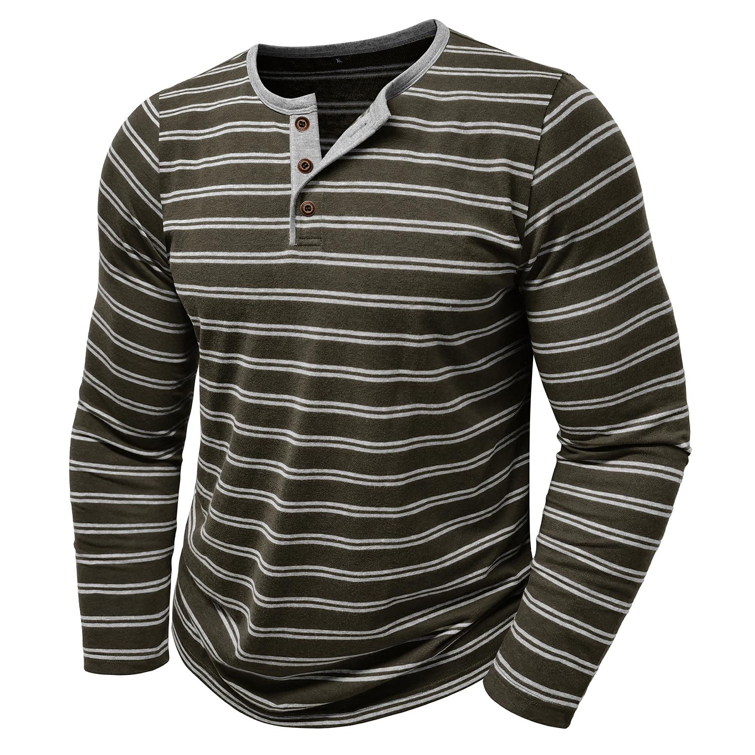 Men’s Henley Shirts Cotton Blend Long Sleeves Striped Casual Shirt Three Button Tops Autumn Spring Winter Pullovers XXL зелений
Men’s Henley Shirts Cotton Blend Long Sleeves Striped Casual Shirt Three Button Tops Autumn Spring Winter Pullovers XXL зелений