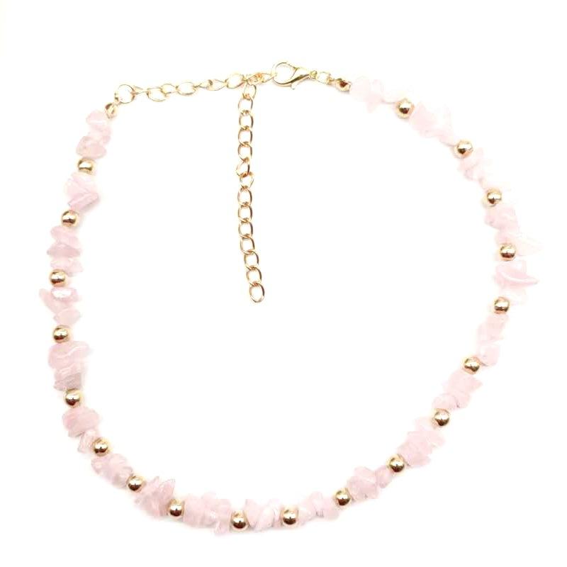 Summer Natural Gravel Collarbone Chain Necklace, Handmade Beaded Gravel Necklace Short Url N133 рожевий кварц кольору
Summer Natural Gravel Collarbone Chain Necklace, Handmade Beaded Gravel Necklace Short Url N133 рожевий кварц кольору