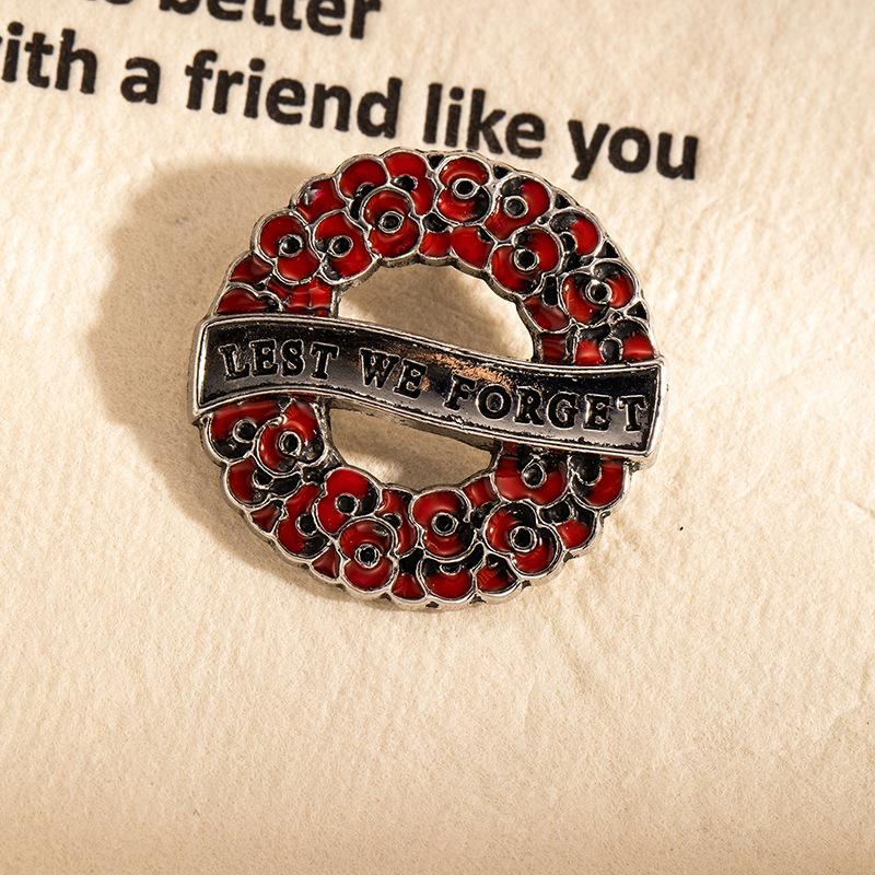 Crimson Oil Drop Poppy Wreath Brooch British Commemorative Brooch Lest We Forget Ornament
Crimson Oil Drop Poppy Wreath Brooch British Commemorative Brooch Lest We Forget Ornament