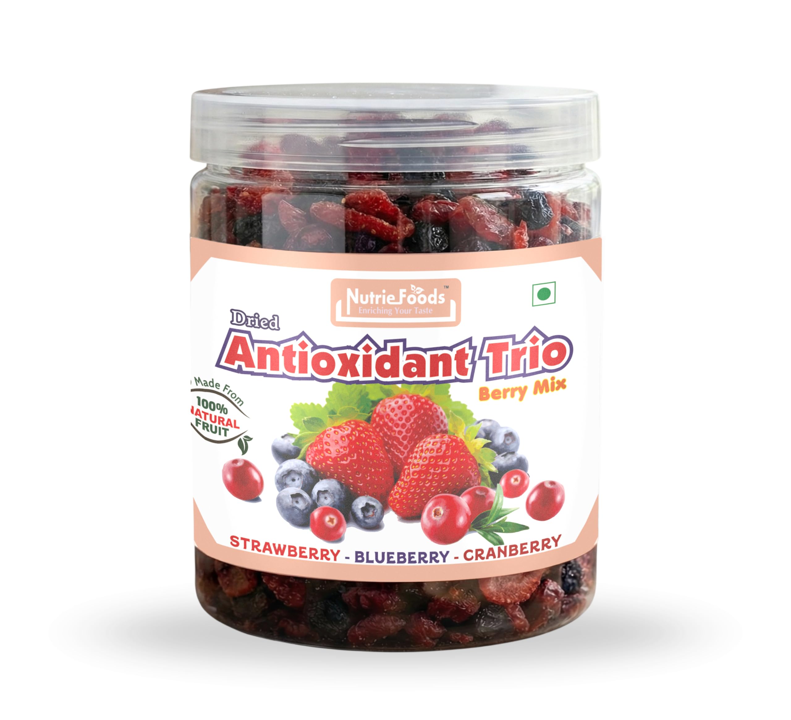 NUTRIEFOODS Enriching Your Taste Antioxidant Trio Berry Mix | Blended with Dried Strawberry, Blueberry and Cranberry | Great source of Vitamin
NUTRIEFOODS Enriching Your Taste Antioxidant Trio Berry Mix | Blended with Dried Strawberry, Blueberry and Cranberry | Great source of Vitamin