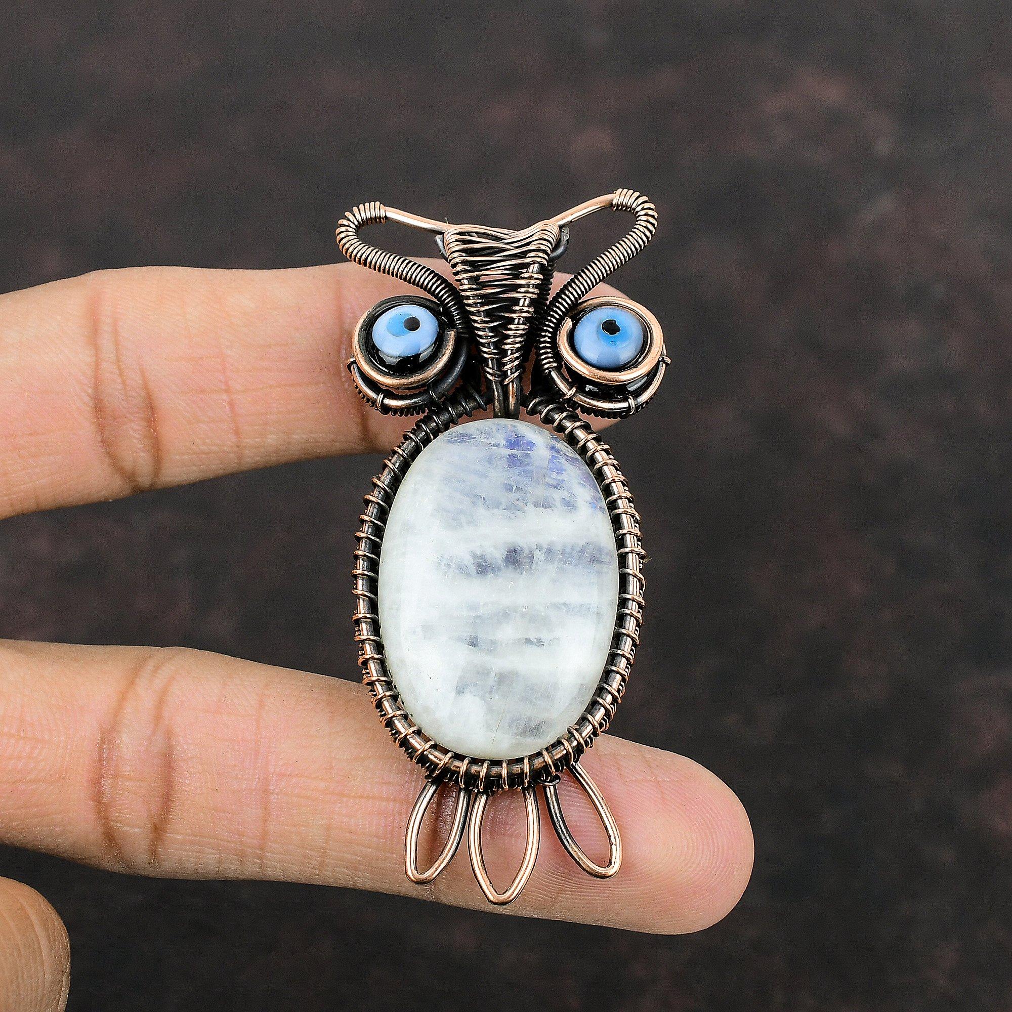 Подвеска Rainbow Moonstone, подвеска из драгоценного камня и меди, подвеска в виде совы, ювелирное изделие из черной проволоки от сглаза, ручная работа, ювелирное изделие из медной проволоки
Подвеска Rainbow Moonstone, подвеска из драгоценного камня и меди, подвеска в виде совы, ювелирное изделие из черной проволоки от сглаза, ручная работа, ювелирное изделие из медной проволоки