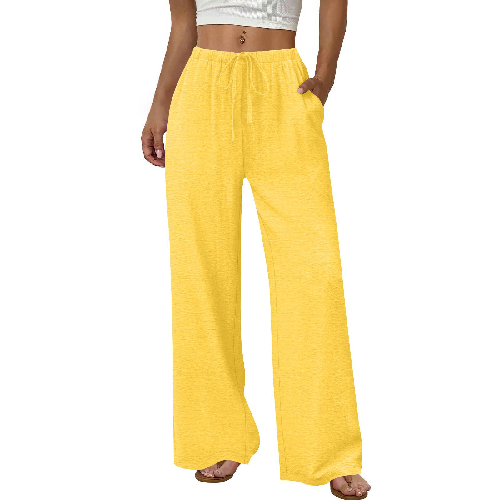 Women s Fashion Wide-Leg Trousers With Drawstring Elastic Waistband And Pockets Relaxed-Fit Casual Trousers L жовтий
Women s Fashion Wide-Leg Trousers With Drawstring Elastic Waistband And Pockets Relaxed-Fit Casual Trousers L жовтий