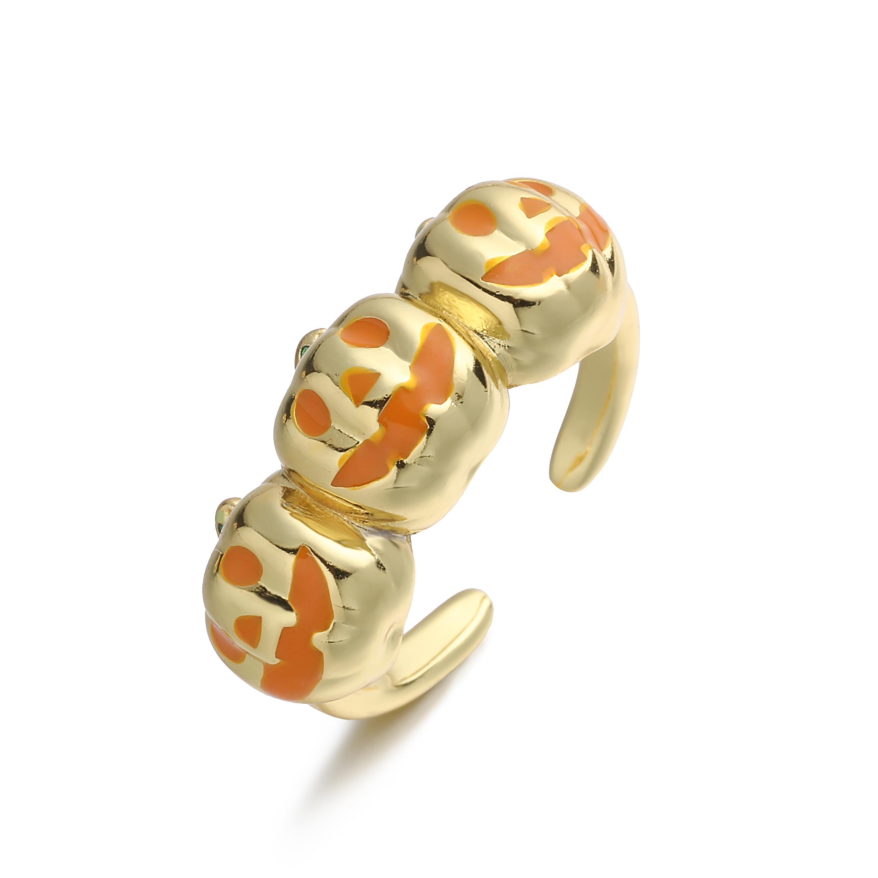 HECHENG,Halloween Pumpkin Skull Ring with Enamel Drip Glaze Charming Exaggerated Copper Metal Open-Style Adjustable Jewellery resizable
HECHENG,Halloween Pumpkin Skull Ring with Enamel Drip Glaze Charming Exaggerated Copper Metal Open-Style Adjustable Jewellery resizable