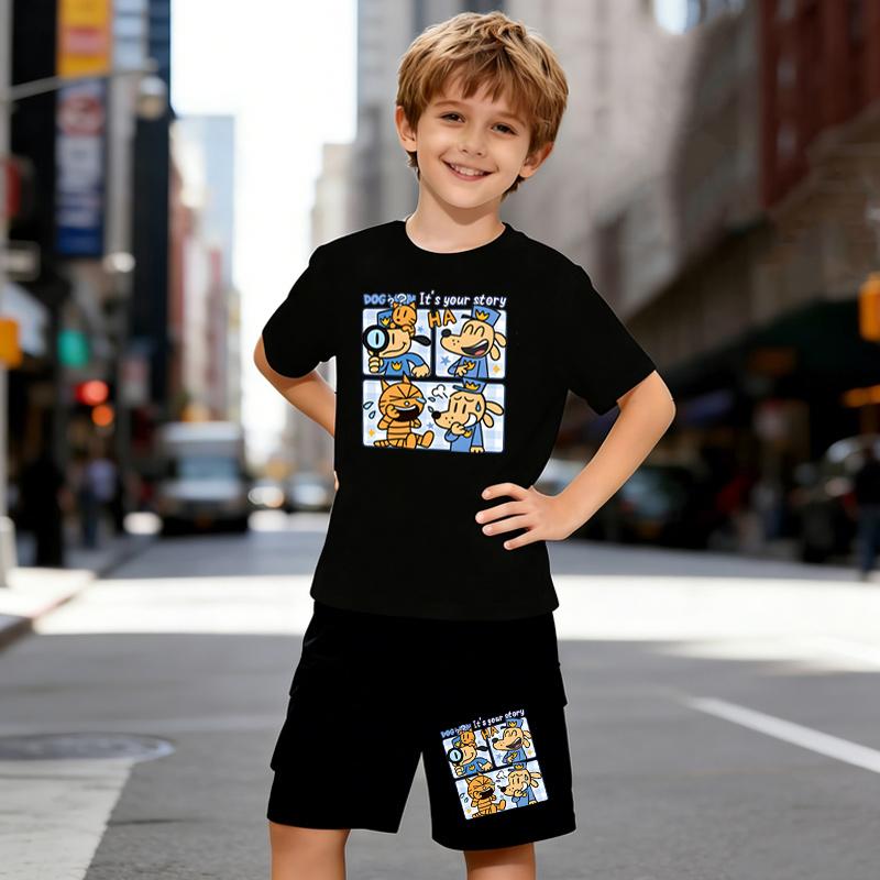 Boys 2 Piece Cartoon Dog Print Outfit, Short Sleeve T-Shirt and Shorts Set for Kids Age 5-14,Black and White Sporty Casual Summer Clothes 5-6 Years чёрный
Boys 2 Piece Cartoon Dog Print Outfit, Short Sleeve T-Shirt and Shorts Set for Kids Age 5-14,Black and White Sporty Casual Summer Clothes 5-6 Years чёрный
