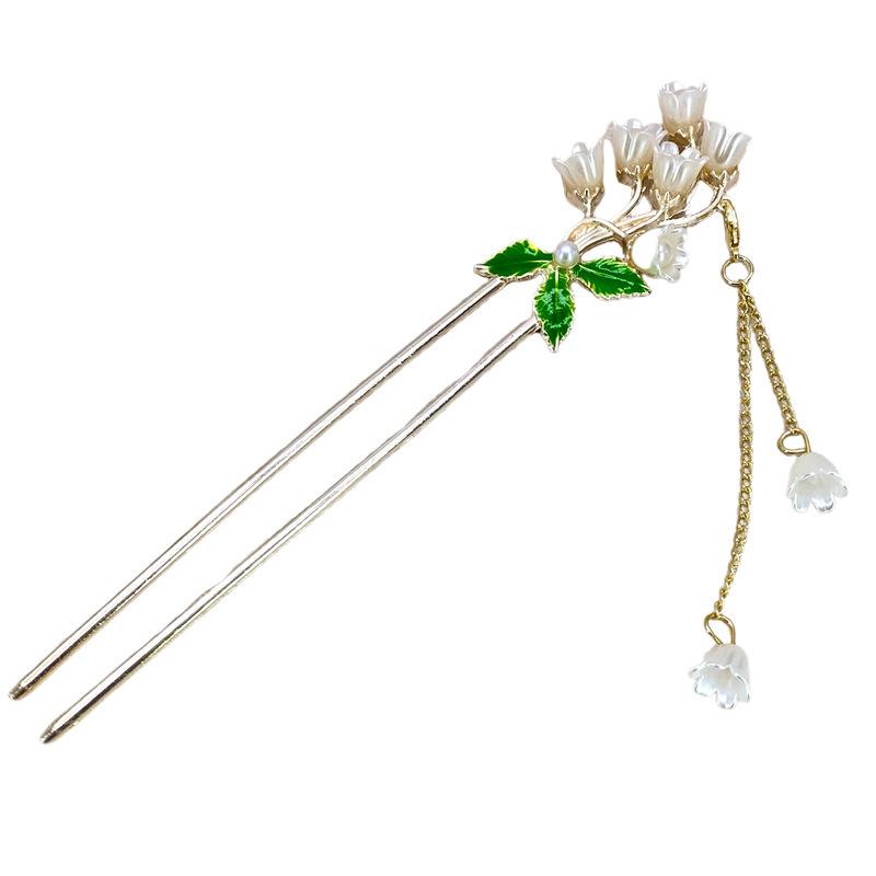 1Pc Retro Lily of The Valley Flower Hairpin Female Alloy Temperament Versatile Tassel Plate Hair Hairpin Hair Hairpin Cheongsam Hanfu Headdress
1Pc Retro Lily of The Valley Flower Hairpin Female Alloy Temperament Versatile Tassel Plate Hair Hairpin Hair Hairpin Cheongsam Hanfu Headdress