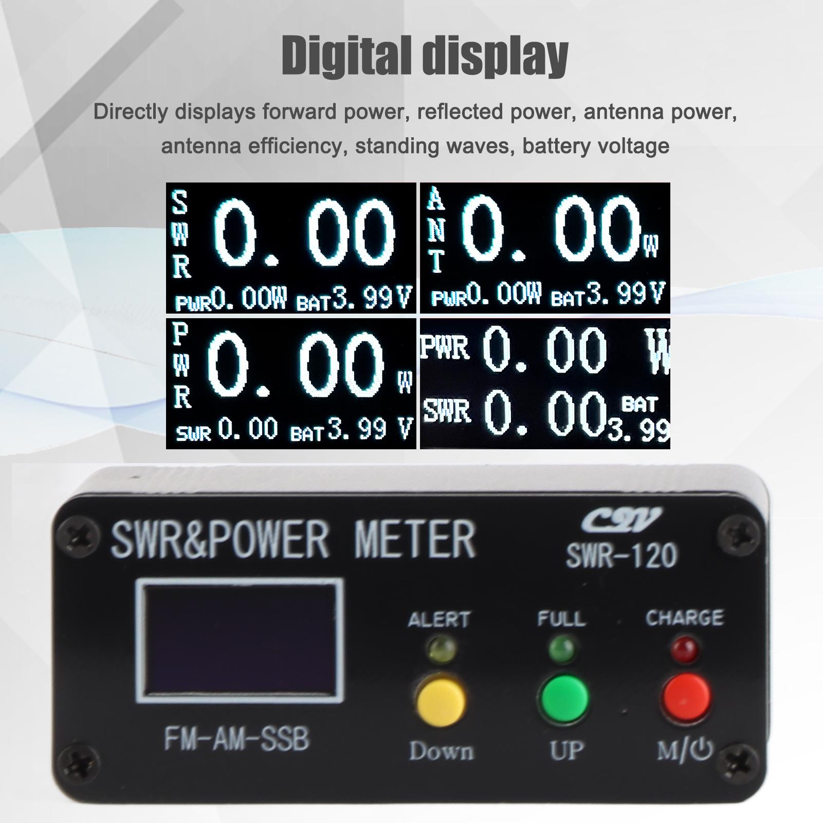 120W SWR and Power Meter Digital Display 1.8MHz SWR Tester with Buzzer Alarm Multiple Interface
120W SWR and Power Meter Digital Display 1.8MHz SWR Tester with Buzzer Alarm Multiple Interface