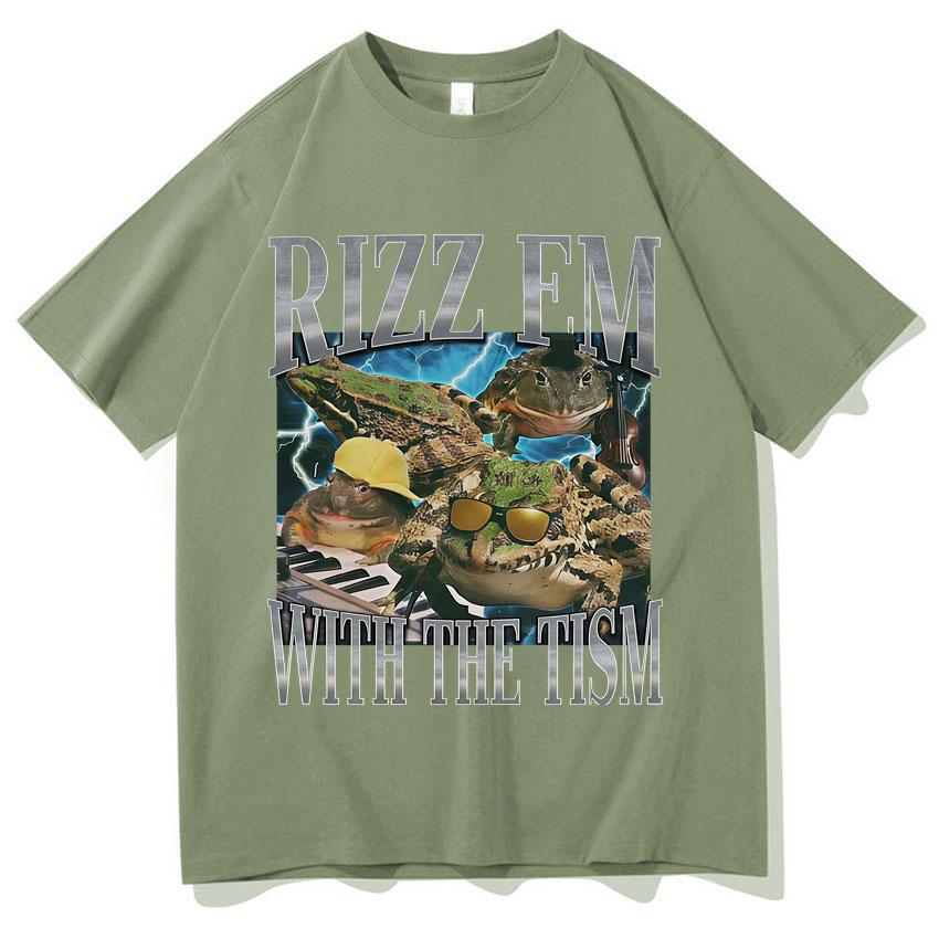 Rizz Em Funny Frog Meme Graphic T Shirts Unisexs Women Aesthetic Oversized Short Sleeve Crewneck Tshirts Summer Cotton Tees Unisex 4XL
Rizz Em Funny Frog Meme Graphic T Shirts Unisexs Women Aesthetic Oversized Short Sleeve Crewneck Tshirts Summer Cotton Tees Unisex 4XL