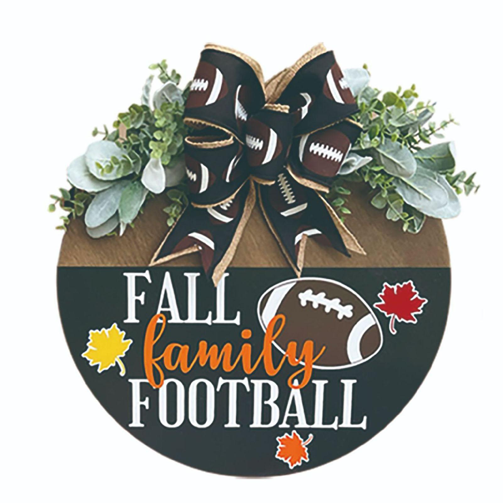 Front Door Sign Wooden Xmas Football Front Door Hanging Plaque Decor for Wall Porch 
Front Door Sign Wooden Xmas Football Front Door Hanging Plaque Decor for Wall Porch