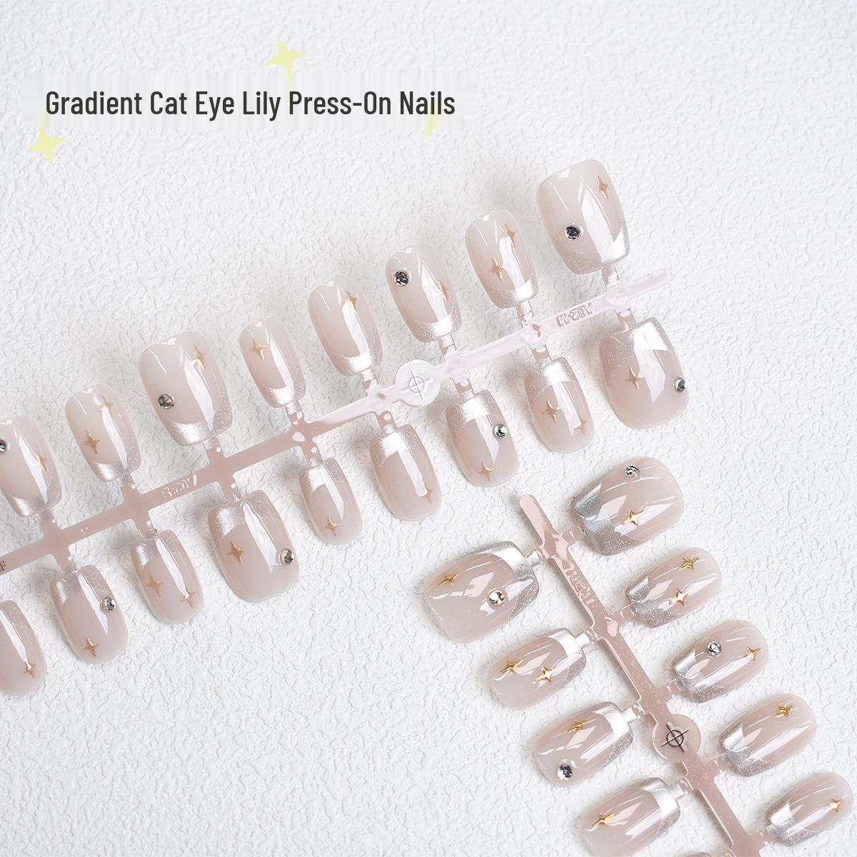 30-Piece Handmade Press-On Nails French Style Cat Eye Design Summer Nail Art Stickers
30-Piece Handmade Press-On Nails French Style Cat Eye Design Summer Nail Art Stickers