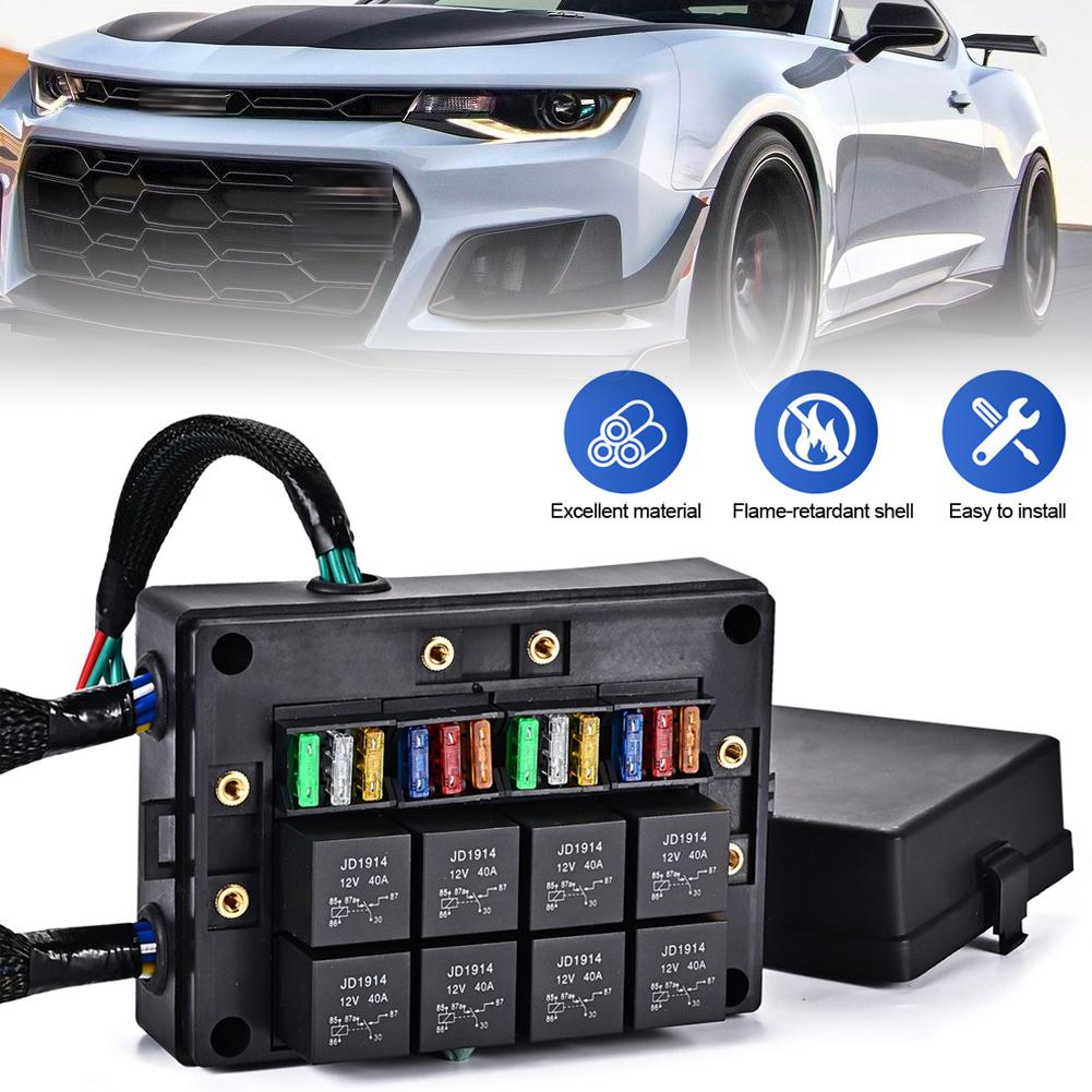 12V Автомобильный блок реле и предохранителей Три предварительно подключенных блока предохранителей и реле с 15 плоскими предохранителями 5-30А 8 шт. 4-контактных реле 40А
12V Автомобильный блок реле и предохранителей Три предварительно подключенных блока предохранителей и реле с 15 плоскими предохранителями 5-30А 8 шт. 4-контактных реле 40А