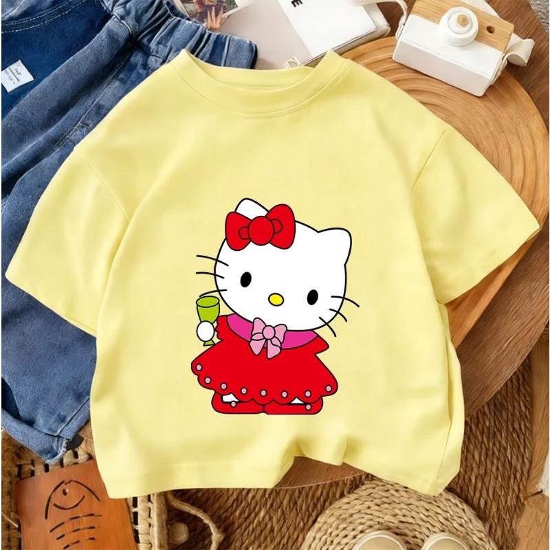 Summer Cute Casual Round Neck Top Street Style Children s Hello Kitty Cartoon Fashion T-Shirt 100
Summer Cute Casual Round Neck Top Street Style Children s Hello Kitty Cartoon Fashion T-Shirt 100