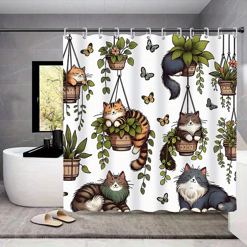 Vikama 1Pc Cat And Flower Shower Curtain, With 12 Hooks, Bathroom Decoration, Cartoon Shower Room Partition Curtain W60H190(CM)-1 Pcs
Vikama 1Pc Cat And Flower Shower Curtain, With 12 Hooks, Bathroom Decoration, Cartoon Shower Room Partition Curtain W60H190(CM)-1 Pcs