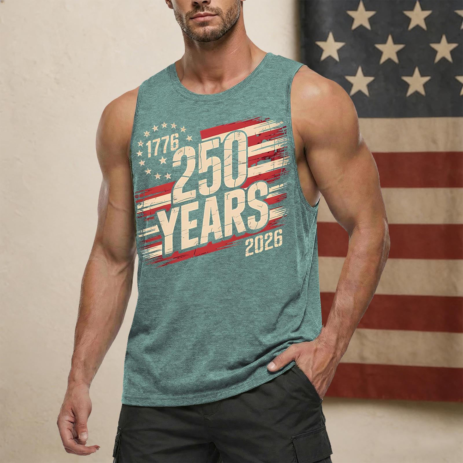 Men’s Sleeveless Crew Neck Tank Top with 250 Years Print Casual Muscle Fit Vest 1776 2026 Graphic Lightweight Shirt for Everyday Wear XL
Men’s Sleeveless Crew Neck Tank Top with 250 Years Print Casual Muscle Fit Vest 1776 2026 Graphic Lightweight Shirt for Everyday Wear XL
