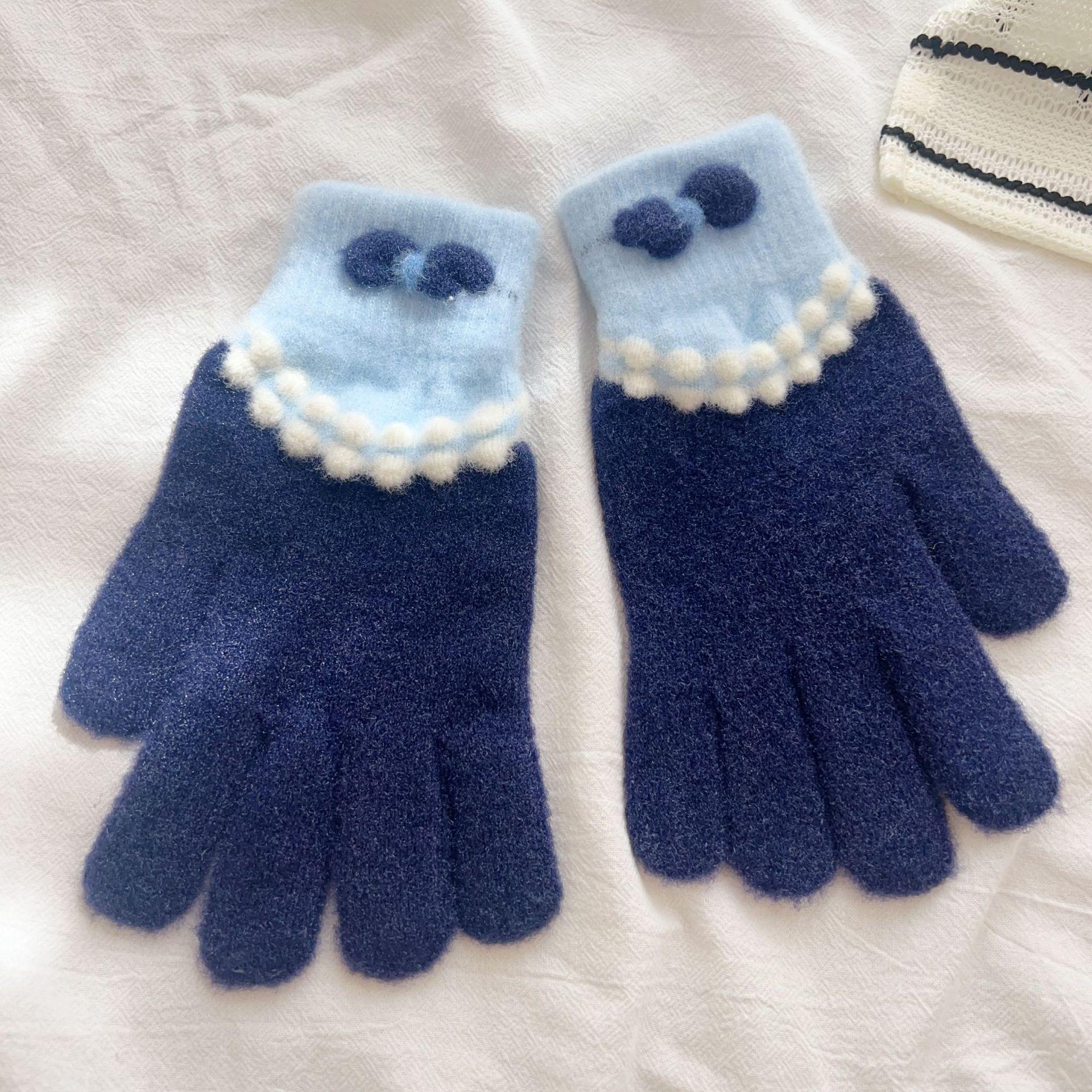 Cute Blue Plush Knitted Five Finger Gloves for Women in Autumn and Winter Warm and Velvet Thickening New Style for Cycling and Cold Protection one size
Cute Blue Plush Knitted Five Finger Gloves for Women in Autumn and Winter Warm and Velvet Thickening New Style for Cycling and Cold Protection one size
