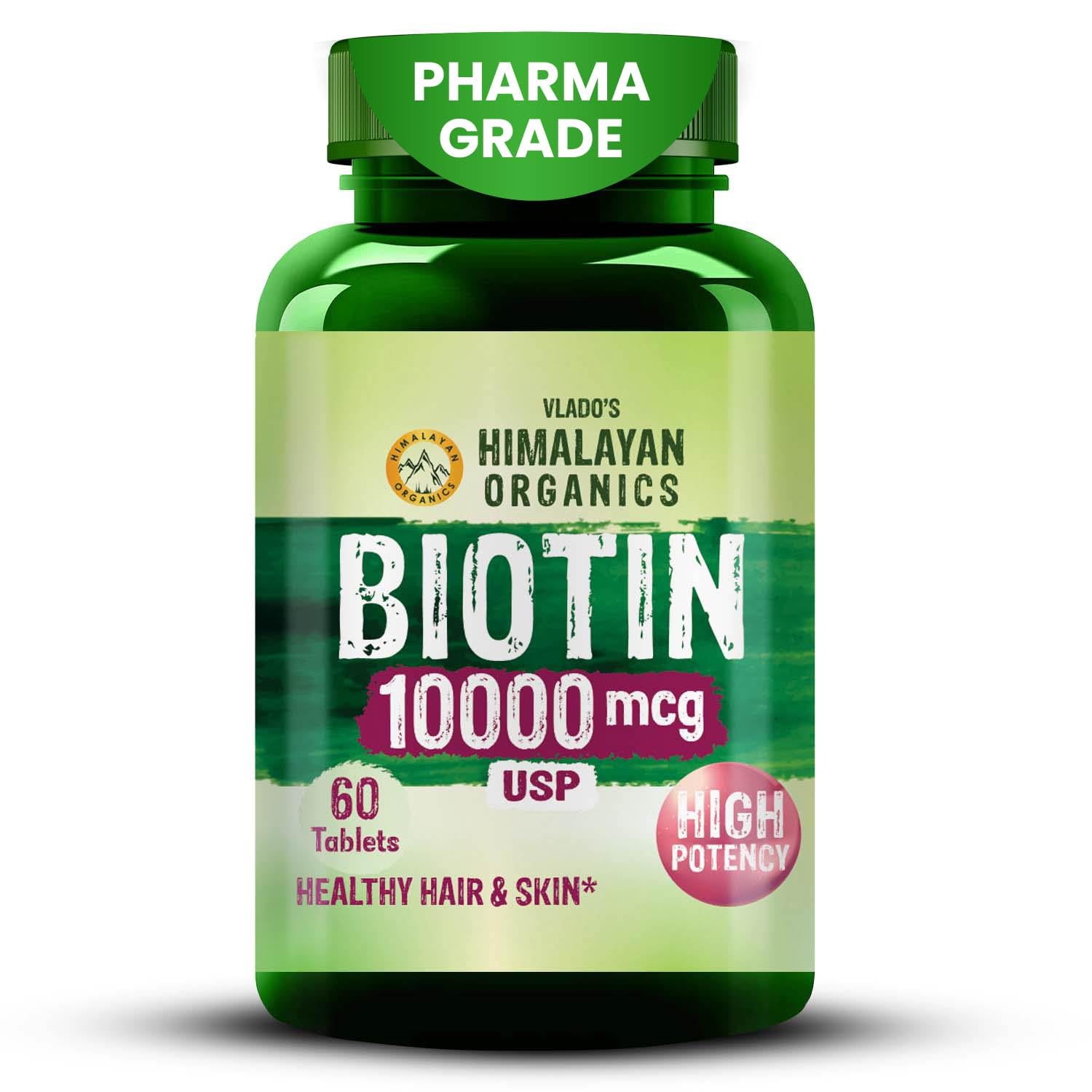 Vlado s Himalayan Organics Biotin 10000 Mcg Tablets Hair Skin Nail Support Supplement For Men Women Pack Of 60 Tablets
Vlado s Himalayan Organics Biotin 10000 Mcg Tablets Hair Skin Nail Support Supplement For Men Women Pack Of 60 Tablets