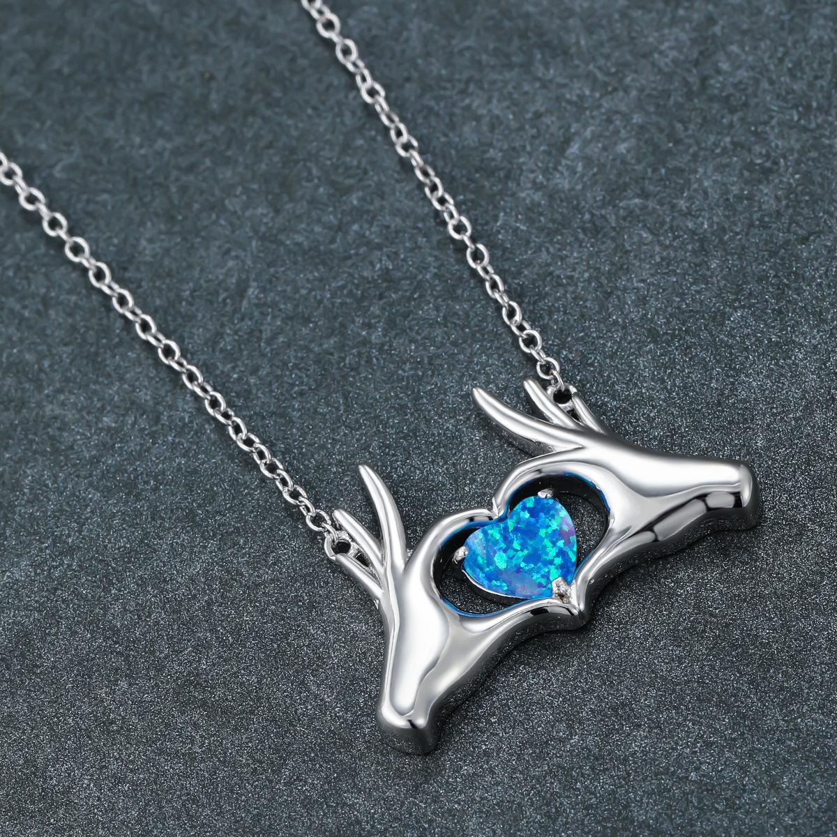 Синие руки Сердце к сердцу Ожерелье Минималистичная и уникальная ключичная цепочка Женский подарок для девушки и лучших друзей Ожерелье