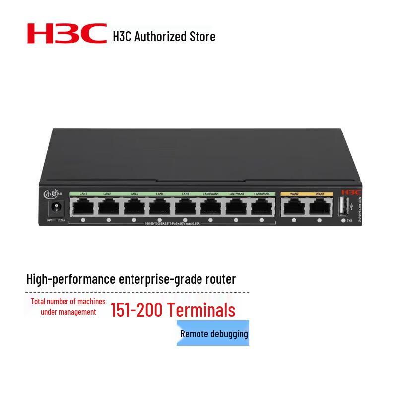 H3C UR7208-P-E High-Performance Enterprise VPN PoE Router
H3C UR7208-P-E High-Performance Enterprise VPN PoE Router