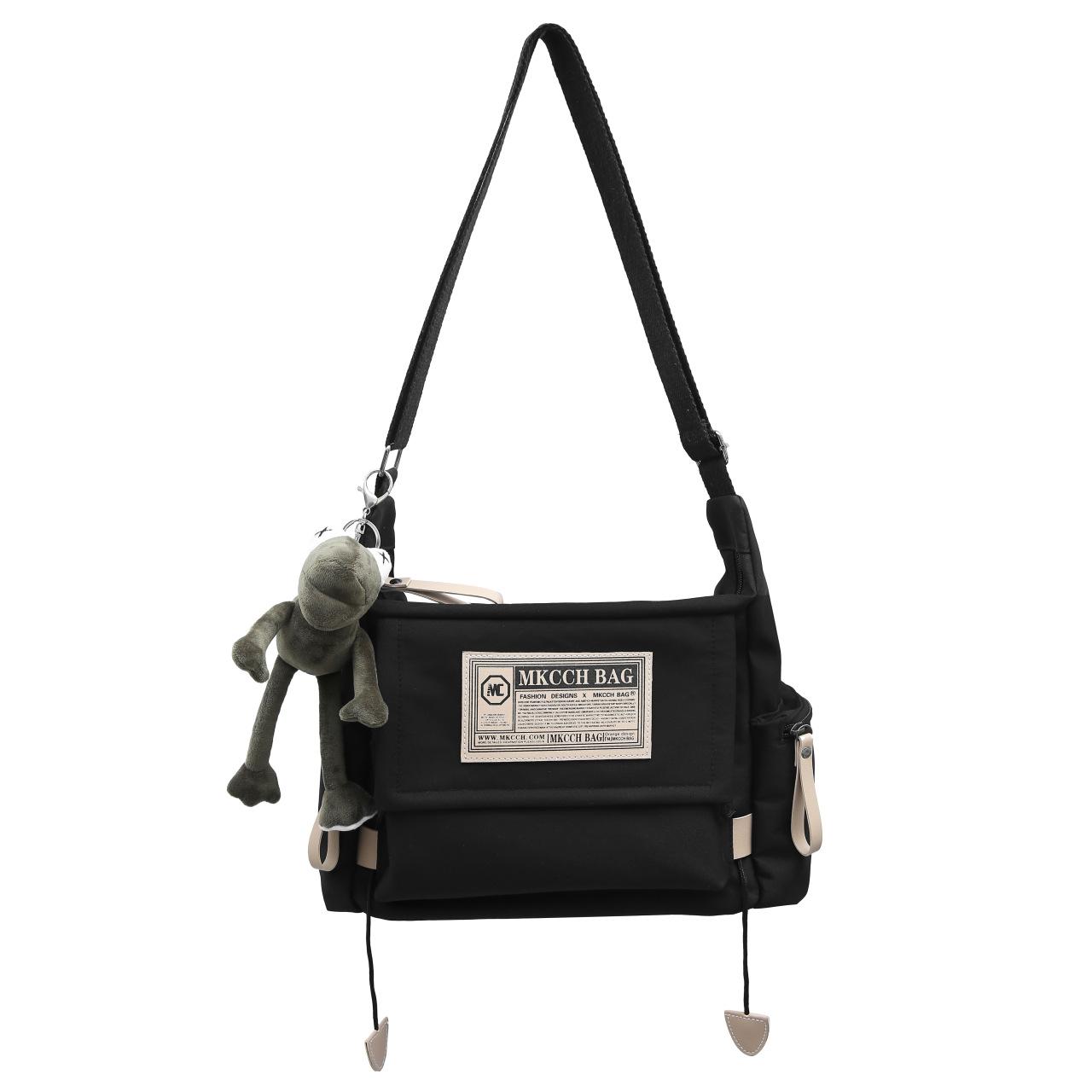 Женская сумка через плечо, большая вместительная студенческая сумка-мессенджер, мужская классная пригородная сумка чёрный