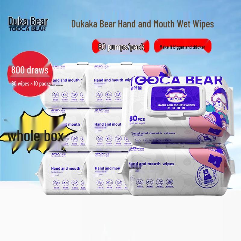 Dukaka Bear Mother & Baby Hand and Mouth Wet Wipes - 80 Count (10 Packs) - New Thicker Stock-up Pack
Dukaka Bear Mother & Baby Hand and Mouth Wet Wipes - 80 Count (10 Packs) - New Thicker Stock-up Pack
