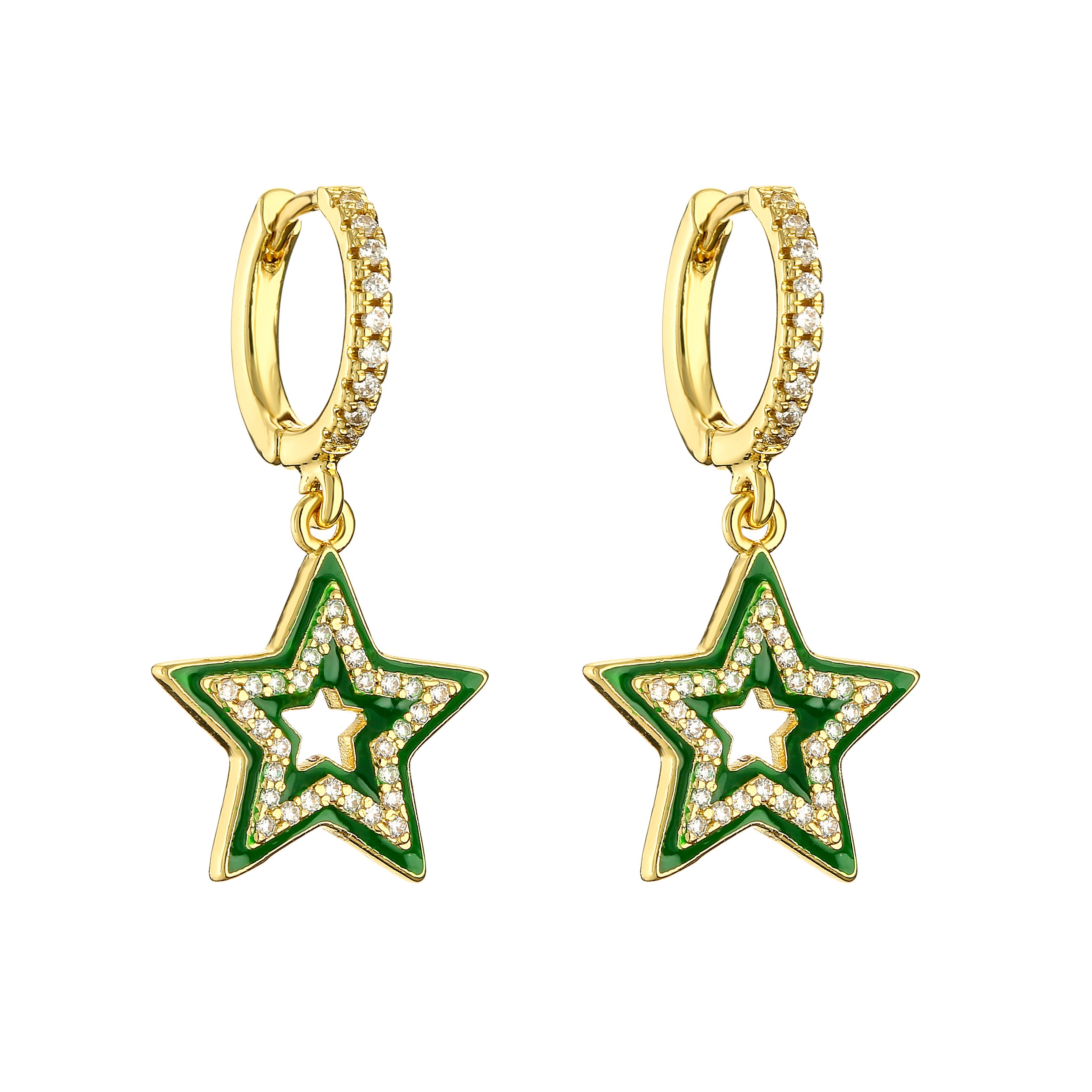 HECHENG,Fashion Shiny Zircon Star Dangle Hoop Earrings For Women Punk Geometric Pendant Hoop Earrings Trendy 2023 Zircon зелений
HECHENG,Fashion Shiny Zircon Star Dangle Hoop Earrings For Women Punk Geometric Pendant Hoop Earrings Trendy 2023 Zircon зелений