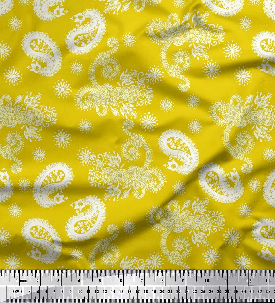 Японська тканина креп-сатин Soimoi з квітковим принтом і принтом Пейслі, метр 42 дюйма 42 Inch Wide - Poly Crepe жовтий
Японська тканина креп-сатин Soimoi з квітковим принтом і принтом Пейслі, метр 42 дюйма 42 Inch Wide - Poly Crepe жовтий