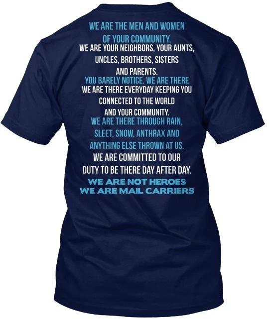 We are not heroes we mail carriers Tee TTshirt Made in the USA Size S to 5XL 3XL
We are not heroes we mail carriers Tee TTshirt Made in the USA Size S to 5XL 3XL