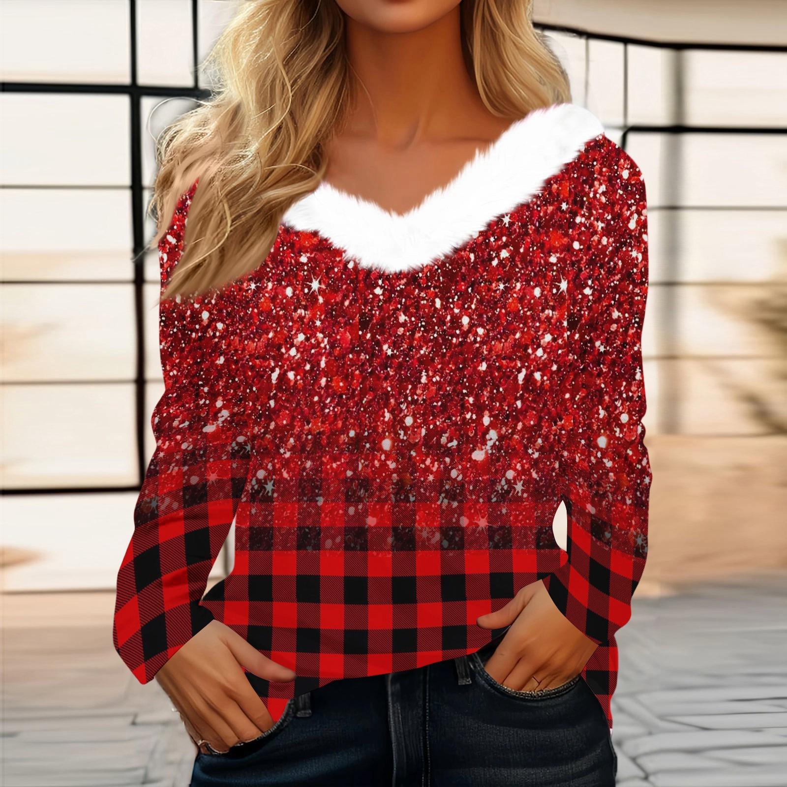 Women s Fashion Long Sleeve Plaid Print Fleece Collar V-Neck Top XXL
Women s Fashion Long Sleeve Plaid Print Fleece Collar V-Neck Top XXL