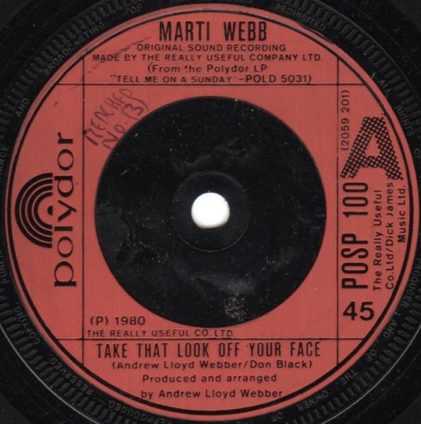 7inch Record MARTI WEBB - Take That Look Off Your Face POSP100 Polydor 1980 UK Pop Used
7inch Record MARTI WEBB - Take That Look Off Your Face POSP100 Polydor 1980 UK Pop Used