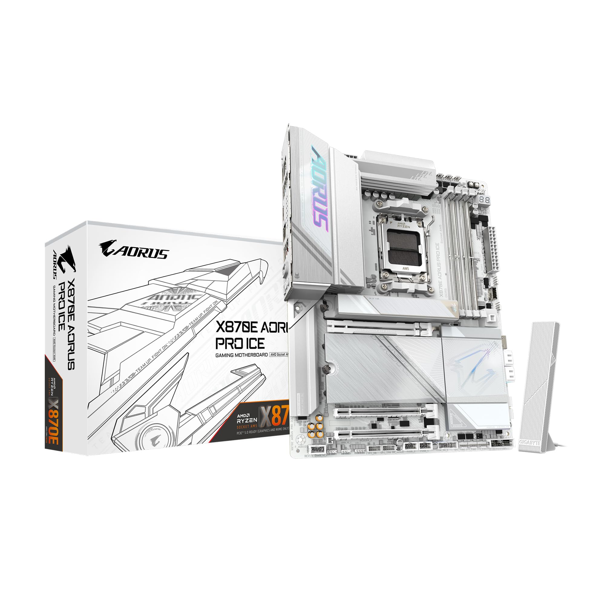 Материнська плата GIGABYTE X870E AORUS PRO ICE ATX з чіпсетом AMD X870E MB6570 білий
Материнська плата GIGABYTE X870E AORUS PRO ICE ATX з чіпсетом AMD X870E MB6570 білий