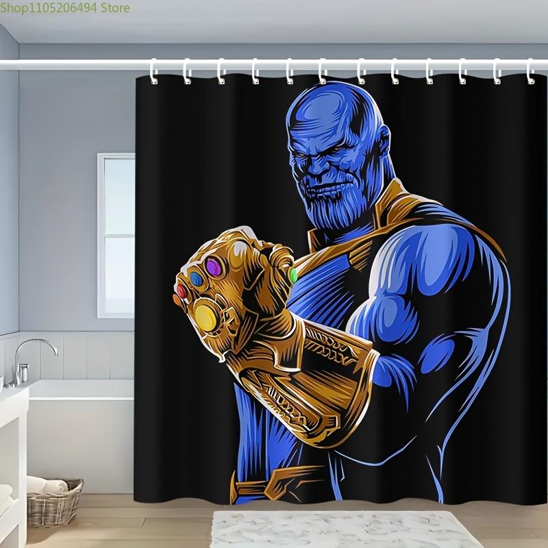 1pc Thanos Shower Curtain - Polyester, Machine Washable with Hooks, Black Background with Vibrant Blue & Golden Superhero Desi 90x180cm
1pc Thanos Shower Curtain - Polyester, Machine Washable with Hooks, Black Background with Vibrant Blue & Golden Superhero Desi 90x180cm