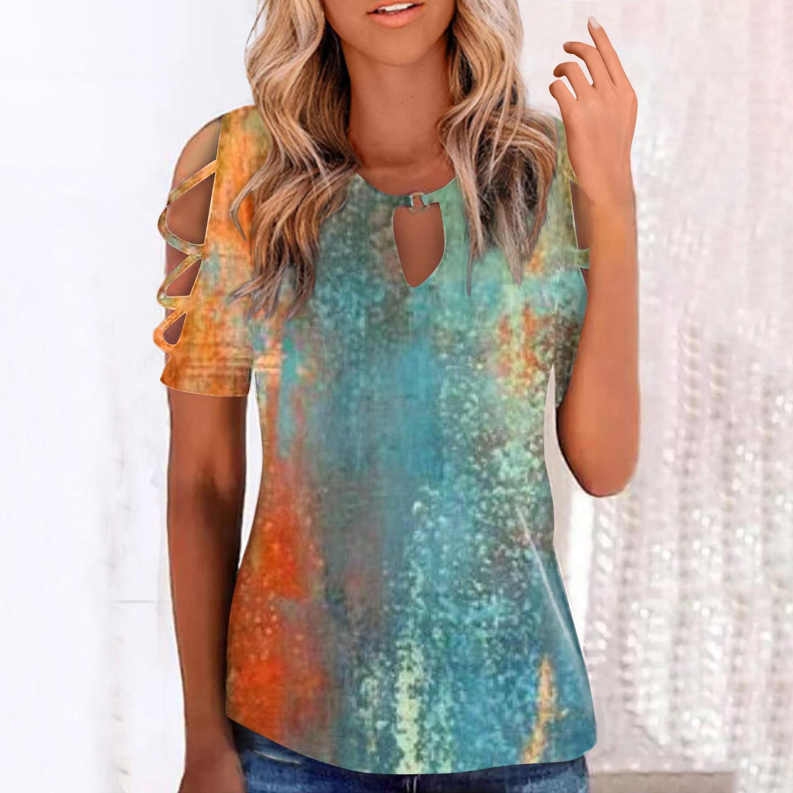 Women s Top Printed Loose Round Neck Hollowed Out Off Shoulder Short Sleeves XL
Women s Top Printed Loose Round Neck Hollowed Out Off Shoulder Short Sleeves XL