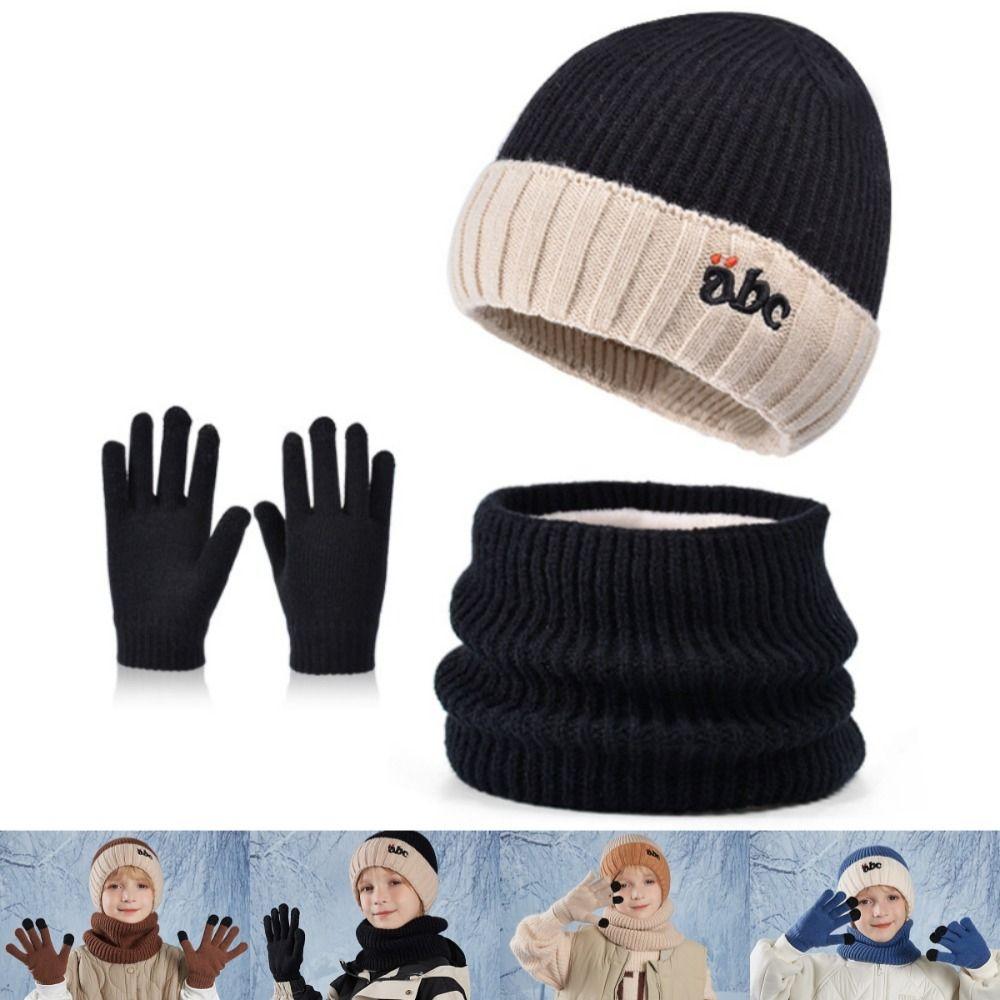 3Pcs Ears Protection Winter Beanie Scarves Knitted Kids Child Cap for Girls Boys чорний
3Pcs Ears Protection Winter Beanie Scarves Knitted Kids Child Cap for Girls Boys чорний