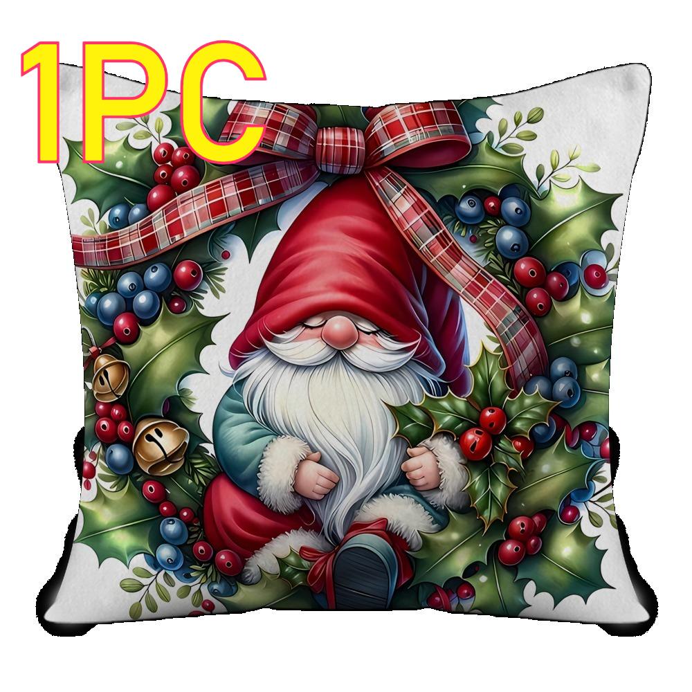 1pc Christmas Print Pillow Cover - Wreath & Santa Design, Soft Polyester with Hidden Zipper
1pc Christmas Print Pillow Cover - Wreath & Santa Design, Soft Polyester with Hidden Zipper