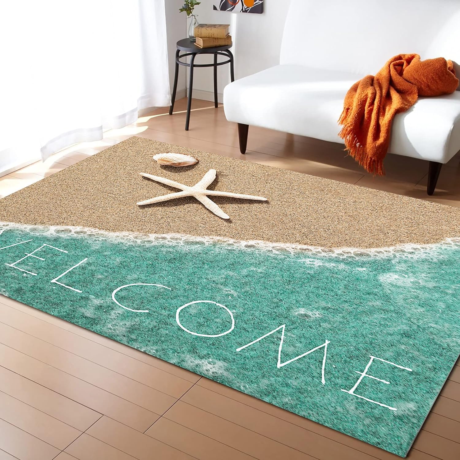 Ocean Area Rugs Beach Rug, Coastal Nature Theme Teal Carpet Boys Girls Hawaiian Sea Wave Animal s Shell Starfish Rug for Bedroom 40x60cm 16x24 inch
Ocean Area Rugs Beach Rug, Coastal Nature Theme Teal Carpet Boys Girls Hawaiian Sea Wave Animal s Shell Starfish Rug for Bedroom 40x60cm 16x24 inch