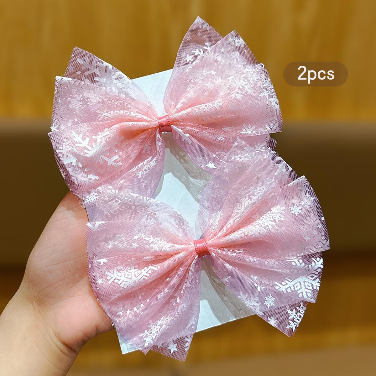 2 pink snowflake bow hair clips, sweet and stylish hair accessories suitable for daily use
2 pink snowflake bow hair clips, sweet and stylish hair accessories suitable for daily use