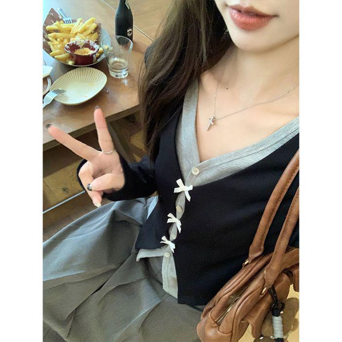 Чистый милый стиль девочки: Комплект из двух частей: футболка с длинным рукавом и юбка-полусолнце для женщин Large
Чистый милый стиль девочки: Комплект из двух частей: футболка с длинным рукавом и юбка-полусолнце для женщин Large