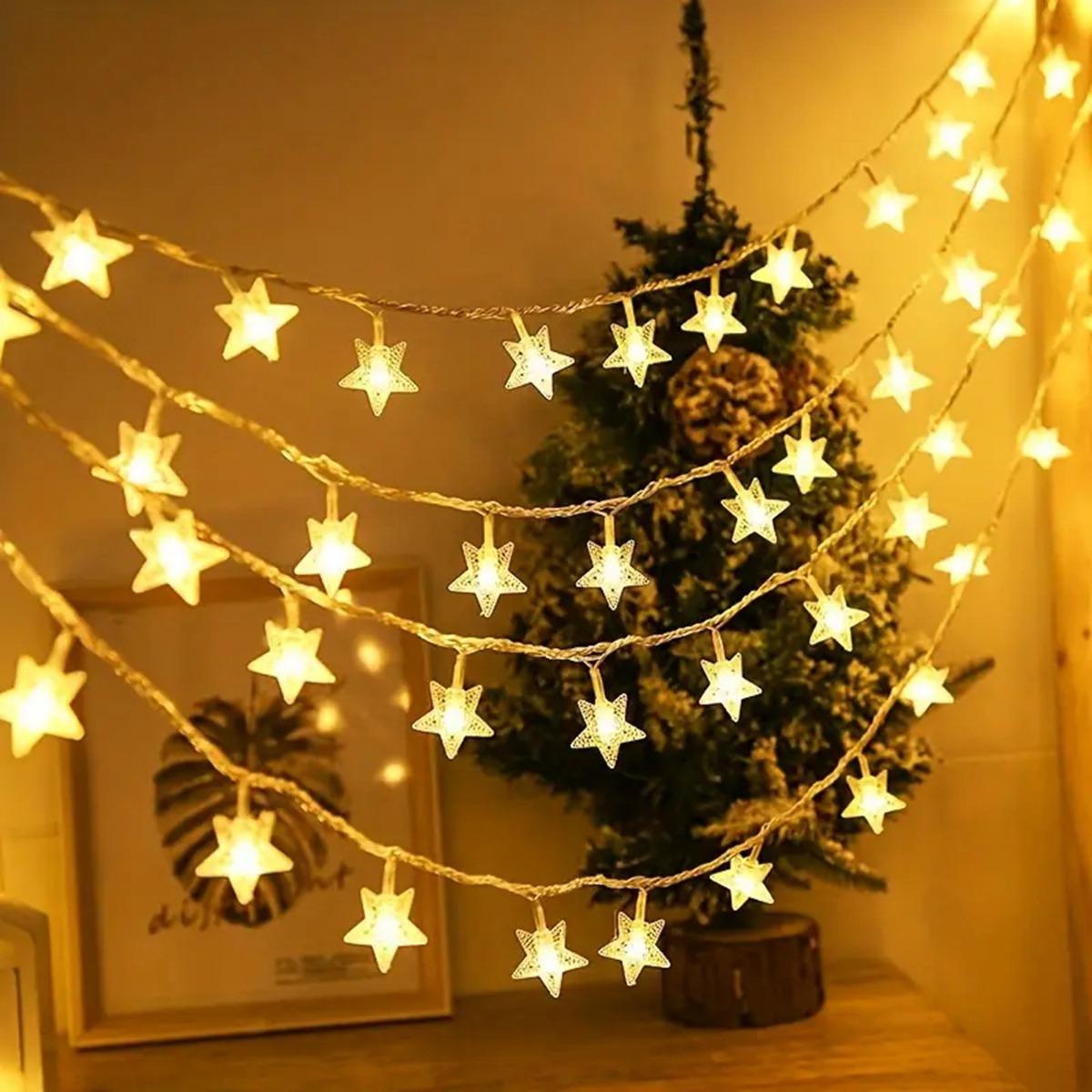1PC 10/20/30/40 LED Star String Lights Battery Operated Fairy Lights For Christmas Tree Bedroom Room Party Home Wedding Decor 1.5M10LED теплим білим кольором
1PC 10/20/30/40 LED Star String Lights Battery Operated Fairy Lights For Christmas Tree Bedroom Room Party Home Wedding Decor 1.5M10LED теплим білим кольором